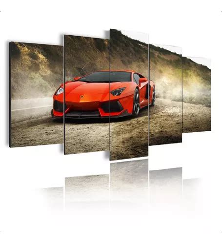 Kit De Cuadros Decorativos En Mosaico Para Dormitorio De Lamborghini