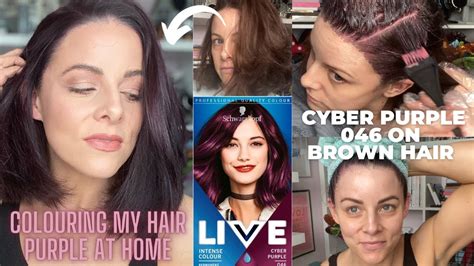 Colouring My Hair Cyber Purple At Home Schwarzkopf Live 069 On Brown Hair Plus Eylure Dybrow