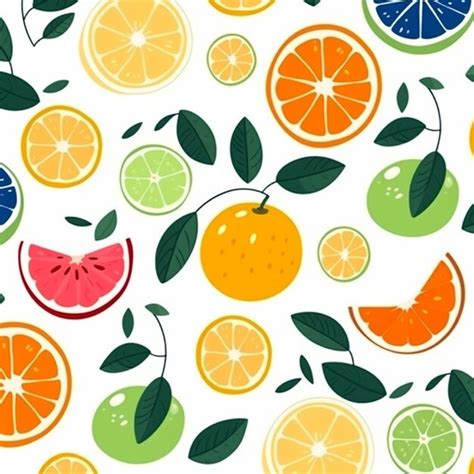 Premium Ai Image Citrus Seamless Pattern With Lemons And Oranges