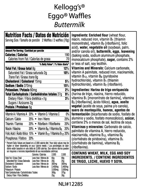 Ingredients In Eggo Waffles Design Corral