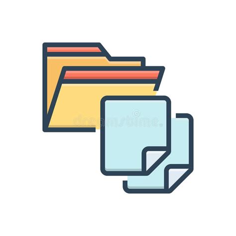 Color Illustration Icon For Files Dossier And Folder Stock