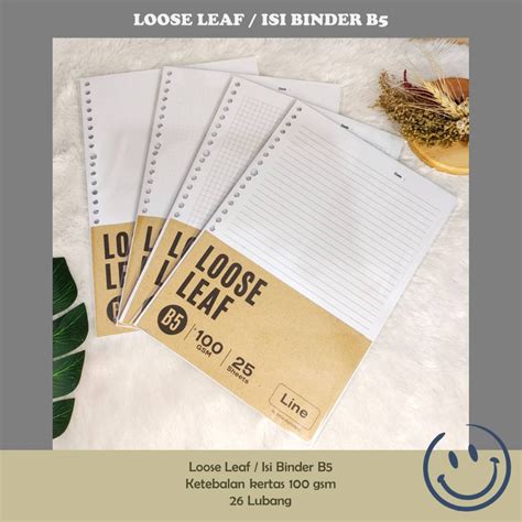 Jual LOOSE LEAF REFILL BINDER ISI KERTAS FILE BUKU NOTEBOOK PUTIH B5