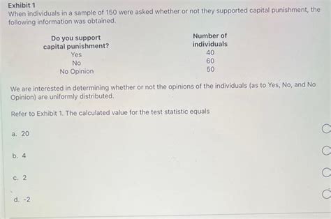 Solved Exhibit When Individuals In A Sample Of Were Chegg