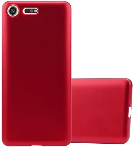 Cadorabo H Lle F R Sony Xperia Xz Premium In Metallic Rot Handyh Lle