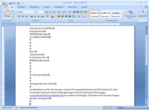 Automatischer Zeilenumbruch 