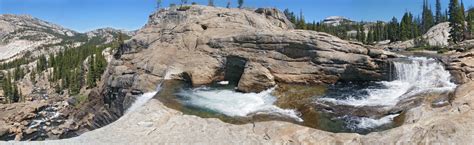 Panorama of Tuolumne Falls: Glen Aulin Trail, Yosemite National Park ...