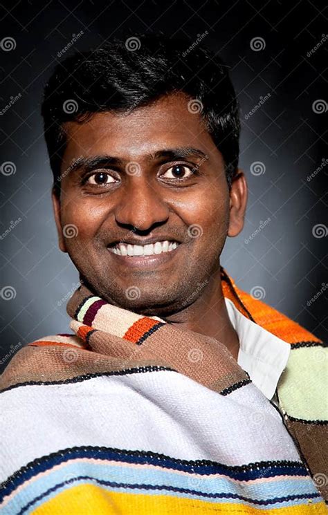 Happy Indian Man Smiling Stock Image Image Of Orange 18978987