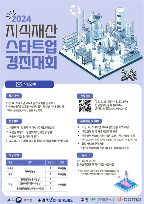 특허청 5월 말까지 ‘2024 지식재산 스타트업 경진대회 참가기업 모집