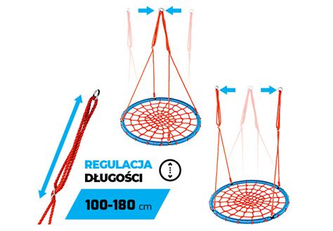 Huśtawka ogrodowa bocianie gniazdo XXL Net Outtec blue red