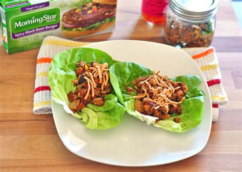 Spicy Black Bean Asian Lettuce Wraps Recipe