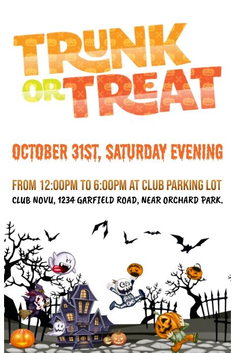 Trunk Or Treat Flyer Template Postermywall