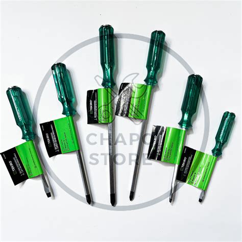 Jual Tekiro Obeng Ketok Tembus Hijau Go Thru Screwdriver Green Handle