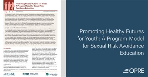 Promoting Healthy Futures For Youth A Program Model For Sexual Risk