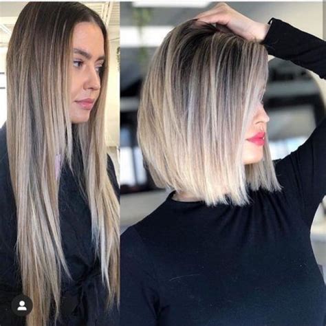 22 coupes au carré avec balayage ombre blond polaire