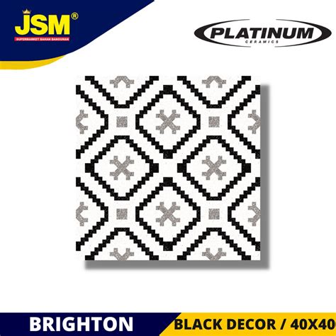 Jual Platinum Keramik Lantai Brighton Black Decor Matt X Shopee