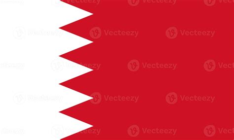 The official current flag of the Kingdom of Bahrain. State flag of