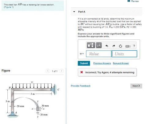 Solved Review The Steel Bar AB Has A Rectangular Cross Chegg