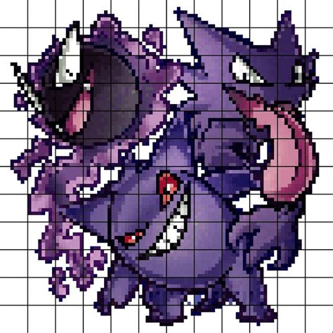 Línea evolutiva Gengar Dibujos Arte de 8 bits Pokemones pixelados