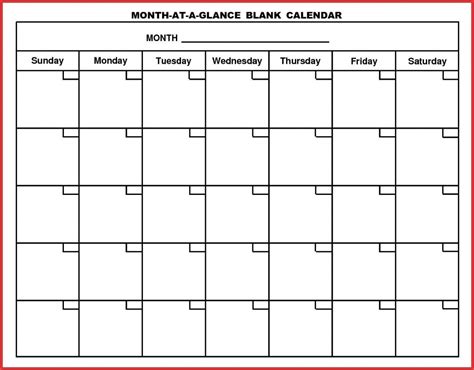 Six Week Blank Calendar Template | Calendar Template Printable