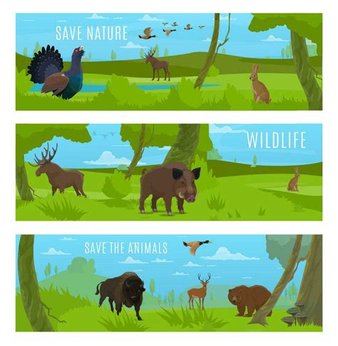 Cartoon Wild Animals World Day Save Earth Planet 24395449 Vector Art