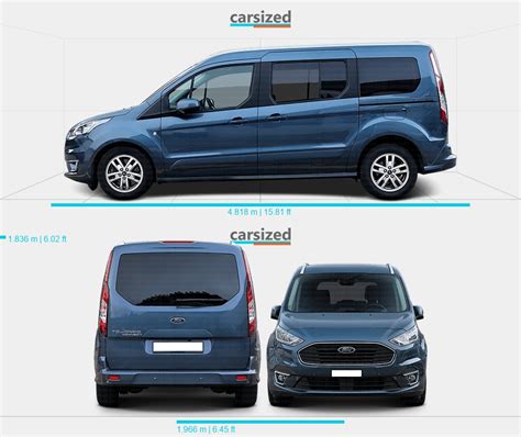 Ford Tourneo Connect Present Dimensions Side View