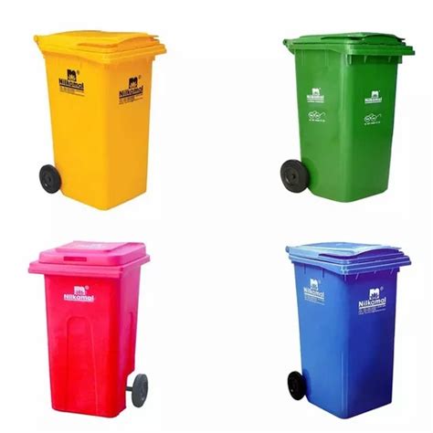 Nilkamal 240 Ltr Yellow Green Red Blue Combo Plastic Waste Garbage