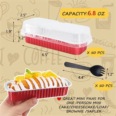 Lnyzqus Mini Baking Pans With Lids Pack Oz Aluminum Foil Loaf