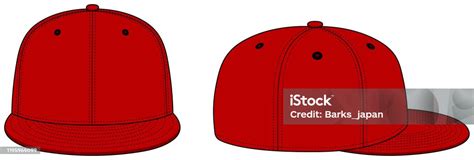 Baseball Cap Template Vector Illustration Red Stock Illustration Download Image Now American