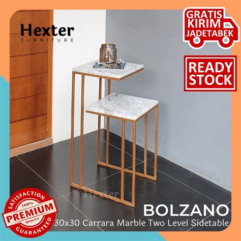 Jual Nakas Bolzano Meja Marmer Carara Side Table Nakas Bedside