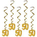 Large Gold Number 50 Balloon, Gold 50th Number Balloon