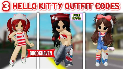 Cute Hello Kitty Outfit Id Codes For Brookhaven 🏡rp Roblox ﾐ・ ・ﾐ ️