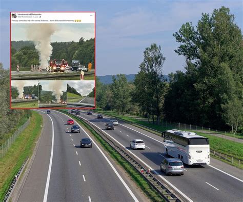 Po Ar Samochodu Na Autostradzie A Korek O D Ugo Ci O Miu Kilometr W