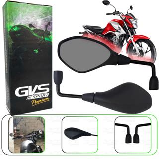 Retrovisor Gvs F800 Rebaixado Longo Honda Lente Convexa Fumê Shopee