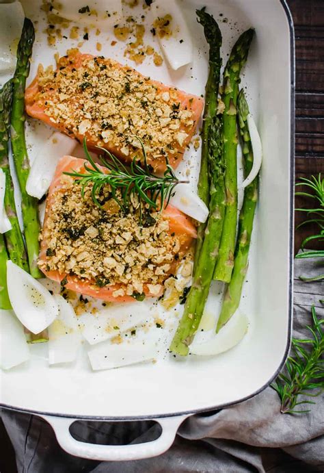 Best One Pan Baked Salmon Recipe With Herb Crust Gluten Free The