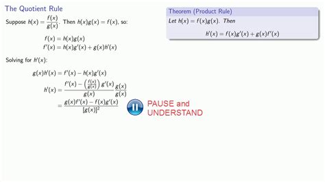 The Product And Quotient Rule Youtube