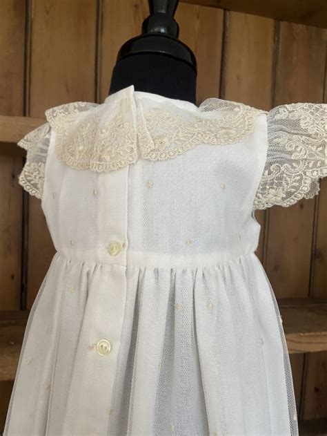 Spanish Lace Plumeti Christening Gown Matching Bonnet