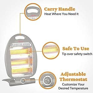 UR CHOICE Quartz Halogen Heater 3 Bar Electric Heater With 400W 800W