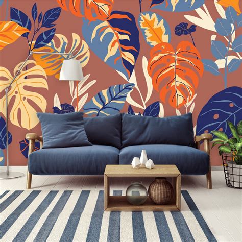 Botanical Wall Murals, Tropical Wallpaper, Mid Century Modern Wallpaper ...