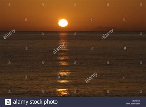 Orange glow at sunset, Gulf of California, Mexico Stock Photo - Alamy