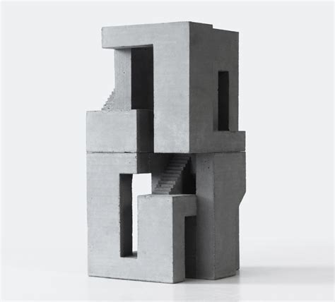 Cubic Geometry Six 23 David Umemoto Concrete Sculpture Geometry