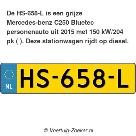 Kenteken Hs L Mercedes Benz C Bluetec Auto Hs L