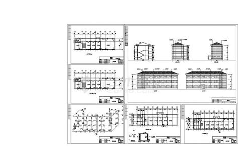 某三层办公楼采暖系统设计cad全套施工图（含建筑设计）办公建筑土木在线