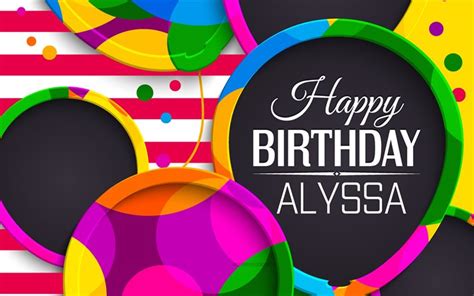 Download Alyssa Happy Birthday 4k Abstract 3d Art Alyssa Name Pink