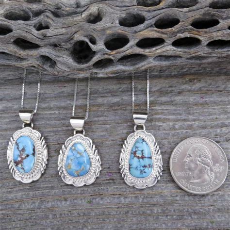 Native American Navajo Golden Hill Turquoise Sterling Silver Necklaces