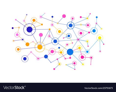 Network Concept Connected Lines And Dots Vector Image