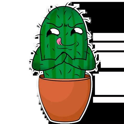 Веселый кактус Telegram stickers