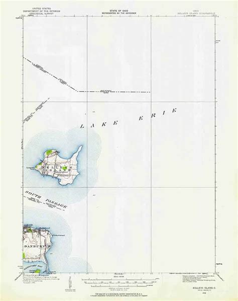 1916 Topo Map Of Kelleys Island Ohio Quadrangle Lake Erie Etsy