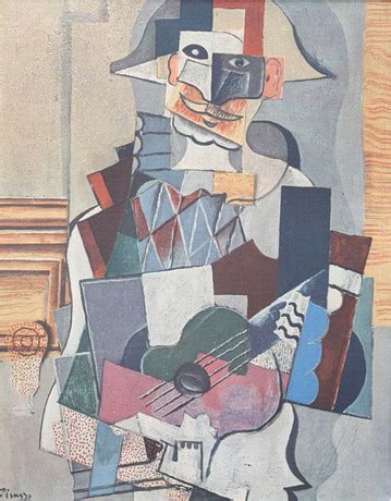 Pablo Picasso Master Art Tryck Harlekin Med Gitarr Tryckt