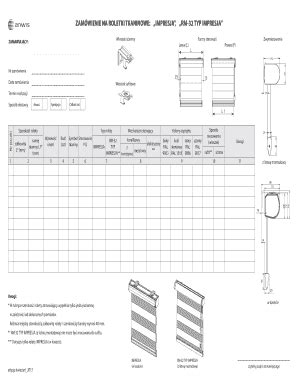 Fillable Online Anwis Zam Wienie Na Roletki Tkaninowe Impresja Rm