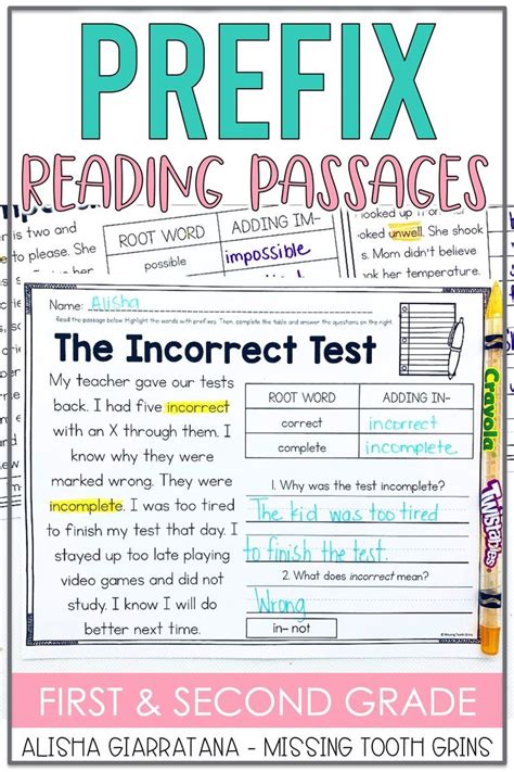 Prefixes Reading Comprehension Passages And Questions Worksheets